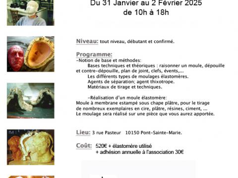 Stages Verre, Bronze, Raku, Moulages lastomres 2024 / 2025